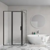 Aqua Vista Diasi inloopdouche - 100x200cm - 8mm - helder nano coating glas - frame - mat zwart