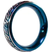 Black Label - Blue Wave Cockring - RVS - Blauw/Zilver 50 mm