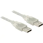 DeLOCK USB-A naar USB-A kabel - USB2.0 - tot 1A / transparant - 5 meter