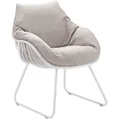 Solpuri Chill dining tuinstoel incl. zit-/rugkussen wit/dessin mumbai licht-grijs