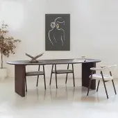 Giga Meubel Eettafel Aya Walnoot Deens Ovaal 250cm