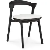 Ethnicraft Bok dining tuinstoel gelakt teak met stoffen bekleding