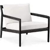 Ethnicraft Jack lounge tuinstoel teak met stoffen kussen