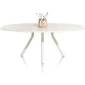 Xooon Lund eetkamertafel ovaal MDF tafelblad Nebbia/metalen onderstel