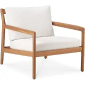 Ethnicraft Jack lounge tuinstoel teak met stoffen kussen