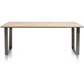 Xooon Faneur eetkamertafel metaal/eiken V-poot