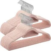 Hoppa! Anti-slip fluwelen kledinghangers (50 stuks) – roze