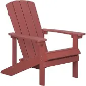 Beliani ADIRONDACK - Tuinstoel - Rood - Kunsthout