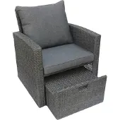 Homla LINDE - Tuinstoel met Ottoman - Grijs - 73x70x81 cm - 743924