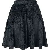 Forplay - Gothic Minirok - Velvet Skirt - S tot XXL - voor Vrouwen - zwart - Maat XL