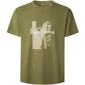 Pepe Jeans Shirt 'Murphy' taupe / olijfgroen / wit