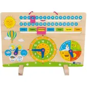 Andreu Toys educatieve kalender - leerklok en datumspel multicolor.