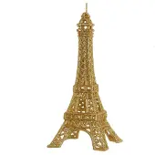 Kurt S. Adler Ornament - Eiffeltoren - Goudkleurig geglitterd acryl ornament