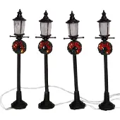 Intratuin Kerstdorp Verlichting Straatlantaarn Met Krans H 10 Cm 4 Stuks