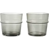 Ferm Living Waterglas Boya Low Smoked Grey 300 ml (Set van 2)