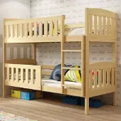 BMS - KUBUŚ Bunk Bed - 90x190 cm - Pine wood - Includes Mattresses