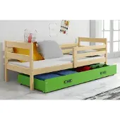 BMS - Eenpersoonsbed - 80x190 cm - Jongeren - Groen - Met matras