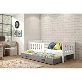BMS - KUBUŚ Kinderbed - 80x160 cm - Met Matras en Lade - Wit/Grafiet