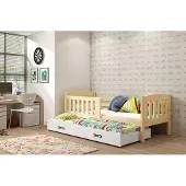 BMS - Pull-out Kinderbed KUBUŚ - 80x160cm - Met Lade - Pine/Wit