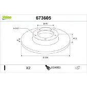 Valeo 673605 Remschijf