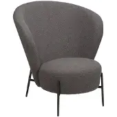 Ebuy24 Orbit Dan-Form fauteuil bouclé grijs.