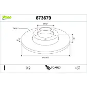 Valeo 673679 Remschijf
