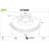 Valeo 673630 Remschijf