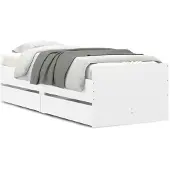vidaXL Bedframe met lades wit 100x200 cm