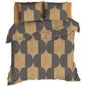 Romanette Dekbedovertrek Swing Camel / Grijs Katoen-240 x 200 / 220 cm | Lits-Jumeaux