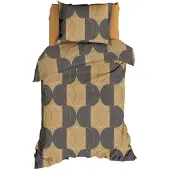 Romanette Dekbedovertrek Swing Camel / Grijs Katoen-140 x 200 / 220 cm | 1-Persoons