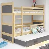 BMS - Jeugdbed - 90x190 cm - 3-Persoons - Pine/Graphite
