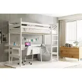 BMS - Bunkbed - 90x200 cm - Wit - Inclusief Matras