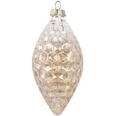 Clayre & Eef Kerstbal Overig Ø 6x12 cm Goudkleurig Glas Kerstballen