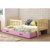 BMS KUBUŚ - Extendable Youth Bed - 90x200 met Matras en Lade - Pine/Pink