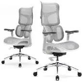 Sihoo S100C Ergonomische Bureaustoel - Dubbele Dynamische Lendensteun - 4D Gecoördineerde Armleuning - Gamestoel - Wit