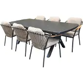 AVH-Collectie Nova Vespera dining tuinset 220x100xH74 cm antraciet