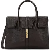 Kazar Dark brown handbag with handles and detachable strap