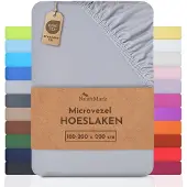 NatureMark Microvezel hoeslaken in vele maten en kleuren, 180x200cm zilvergrijs