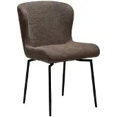 Ebuy24 Glam Dan-Form eetkamerstoel draaivoet bouclé bruin.