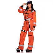 Leg avenue - Cosmic Astronaut ZipUp Jumpsuit Kostuum - L - Oranje