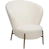 Ebuy24 Orbit Dan-Form fauteuil bouclé wit.