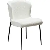 Ebuy24 Glam Dan-Form eetkamerstoel bouclé wit.