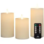 Annas collection LED Stompkaars Wit D 7,5 H 15 Cm 3 Stuks