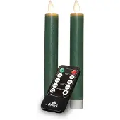 Anna's Collection Led dinerkaars 18 cm | Jade groen | Bewegende vlam