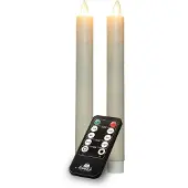 Anna's Collection Oplaadbare dinerkaars 23 cm | Ivoor | Bewegende vlam | 2 stuks