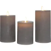 Anna's Collection Oplaadbare led kaarsen 7,5 x 10 cm, 12,5 cm, 15 cm | Taupe | Bewegende vlam | 3 stuks