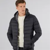 Crosshatch Heren Gewatteerd Puffer Jas Zwart