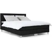 Maxi Owen Boxspring 120x200 cm - Gestoffeerde Boxspring met Matras - Bed - Zwart - Tweepersoonsbed