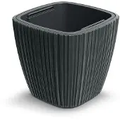 Prosperplast Bloempot Vierkant Oro Square 40x40cm DONKERGRIJS