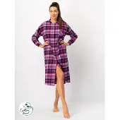 Key Warm Flanellen Dames Nachthemd Roze Blauw LND 490 42 / XL